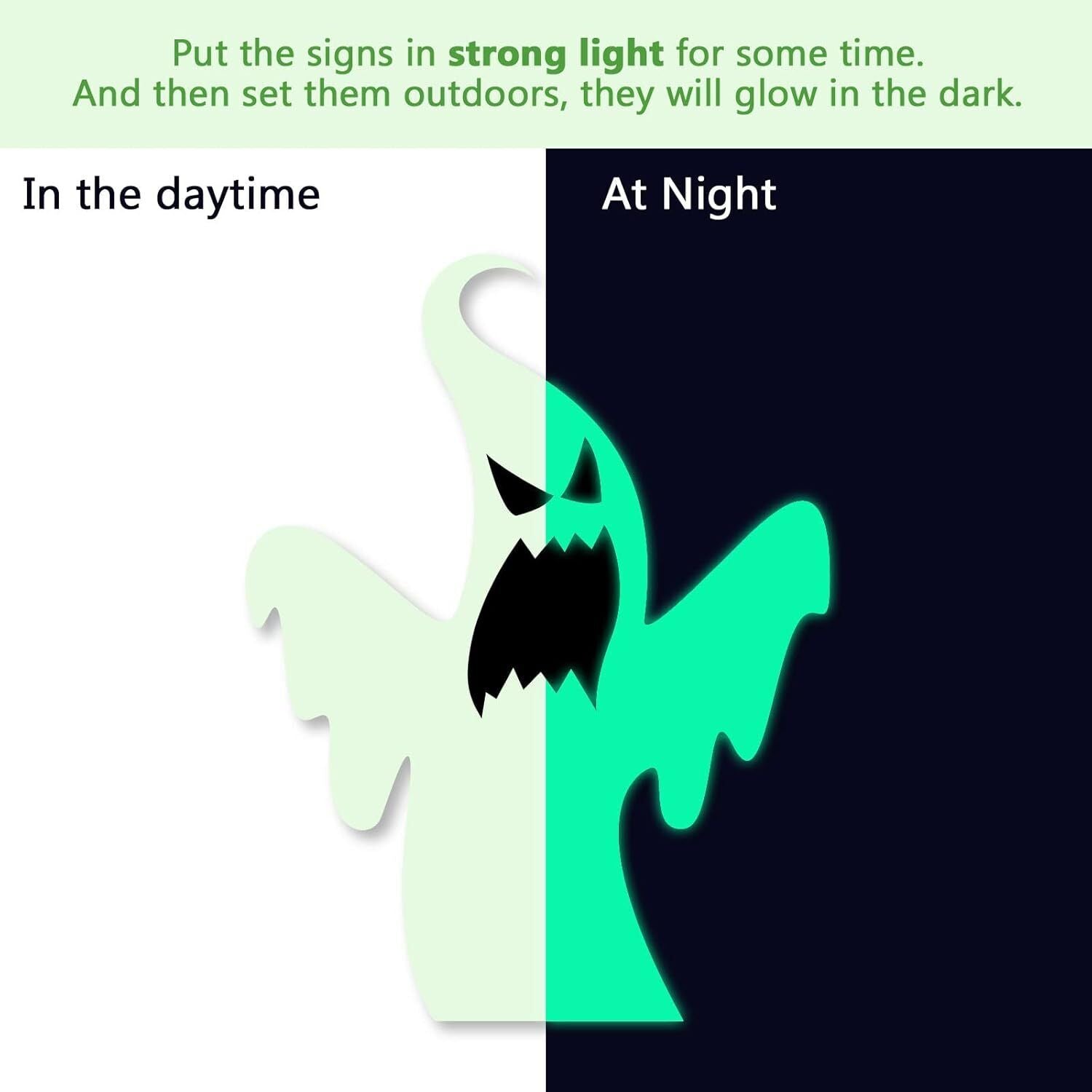 Halloween Decoration Ghost Yard Signs Stakes Glow in the Dark Outdoor Scary 3PCS