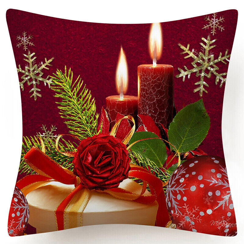 Throw PILLOW COVER Christmas Gift Decorative Xmas Two-Sided Cushion Cases 18X18"