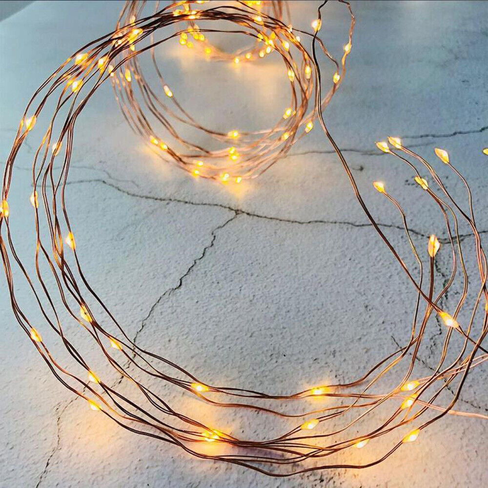 Solar Led String Lights Outdoor Waterfall Fairy Icicle Lamp Garden Halloween