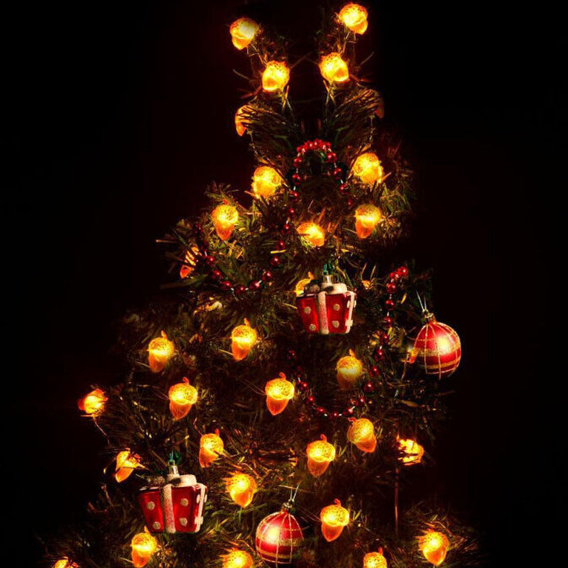 Battery Powered Acorn LED Fairy String Fall Lights Home Thanksgiving Decorations