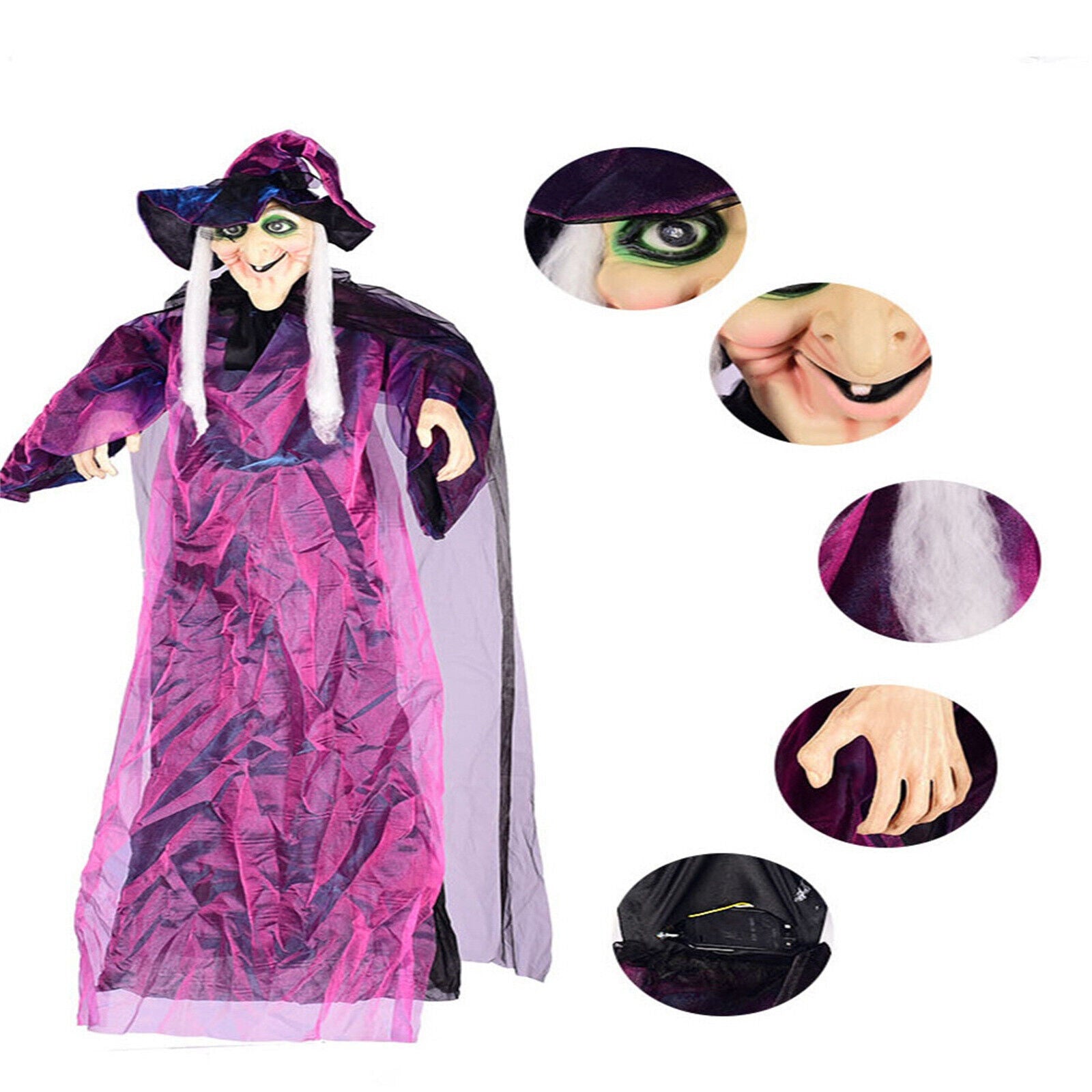 HALLOWEEN Life Size Talking Witch Animated Spooky Animatronic Witch Scary Decors