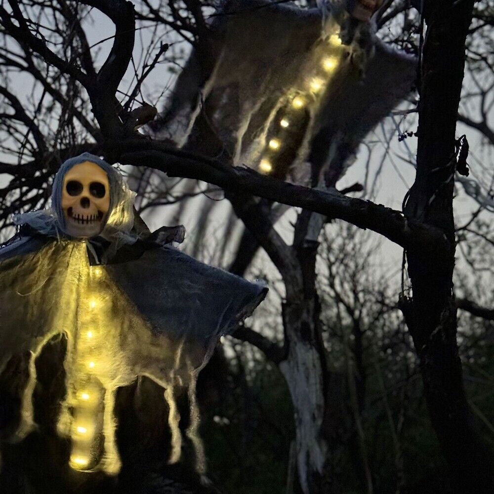 Halloween Haunted House Hanging Ghost W/ LED for Front Door Indoor/Outdoor Decor