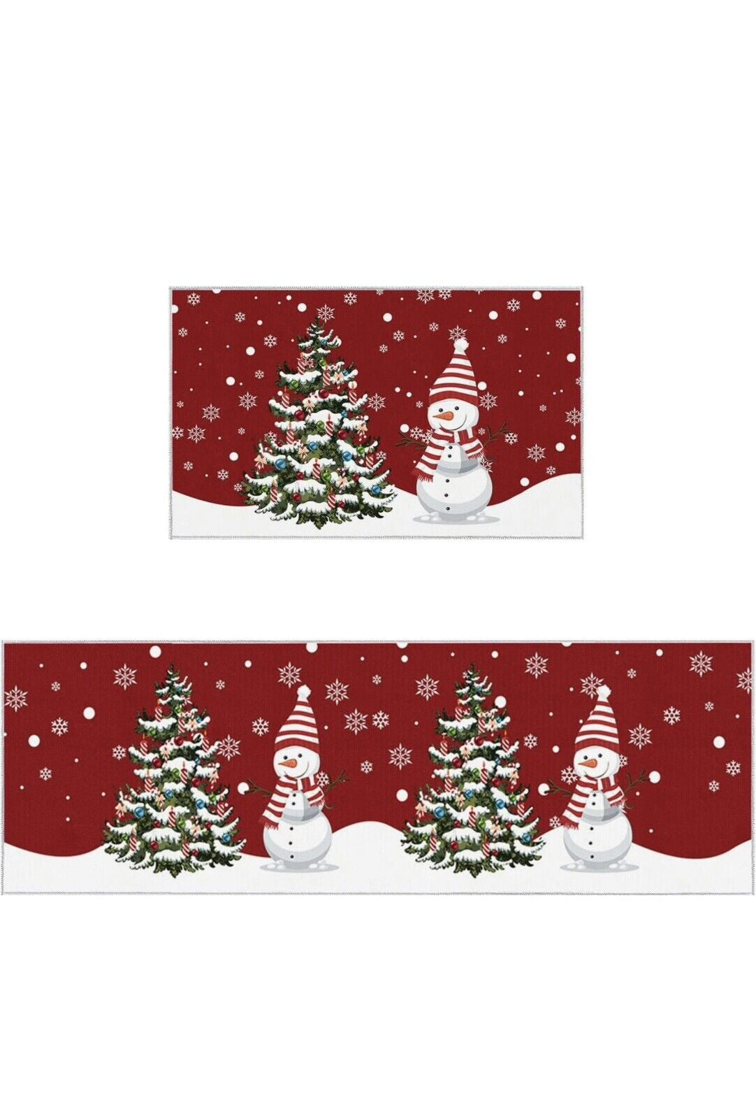Kitchen Rugs Set of 2 Mats Christmas Tree