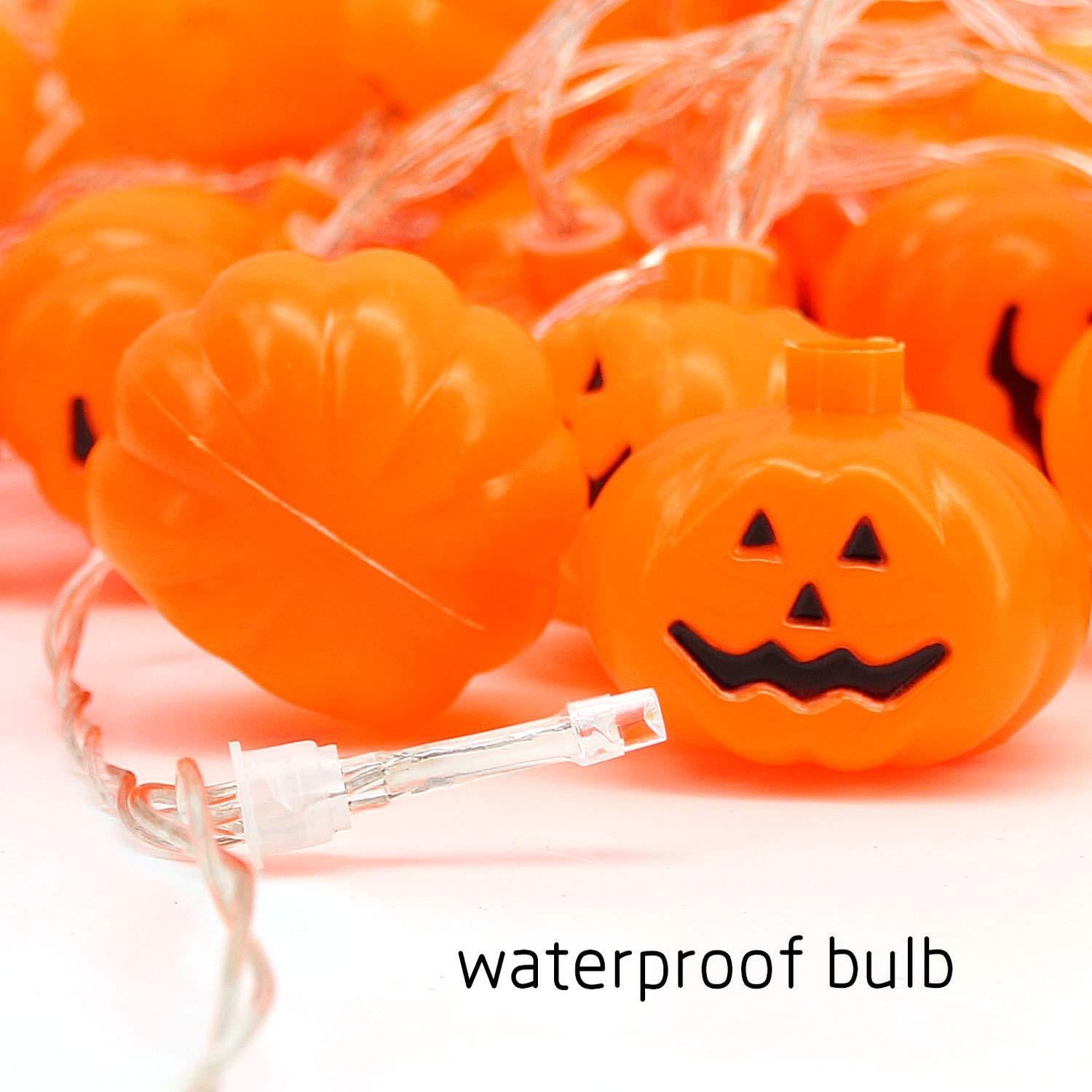 Halloween Solar Powered LED Jack O Lantern String Light 40 LED Pumpkin Light US