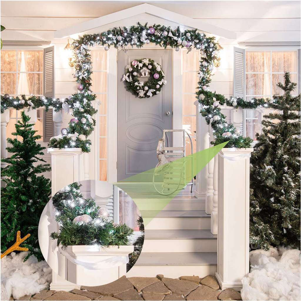 9FT Christmas Garland Artificial Wreath Ornaments Xmas Tree Home Rattan Decor US