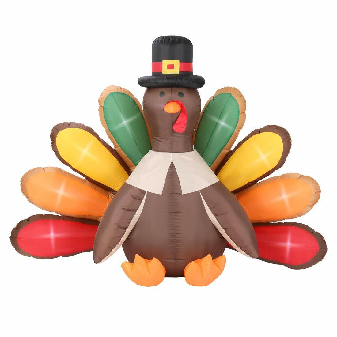 5Ft Inflatable Turkey LED Lighted Airblown Thanksgiving Outdoor Yard Decoration