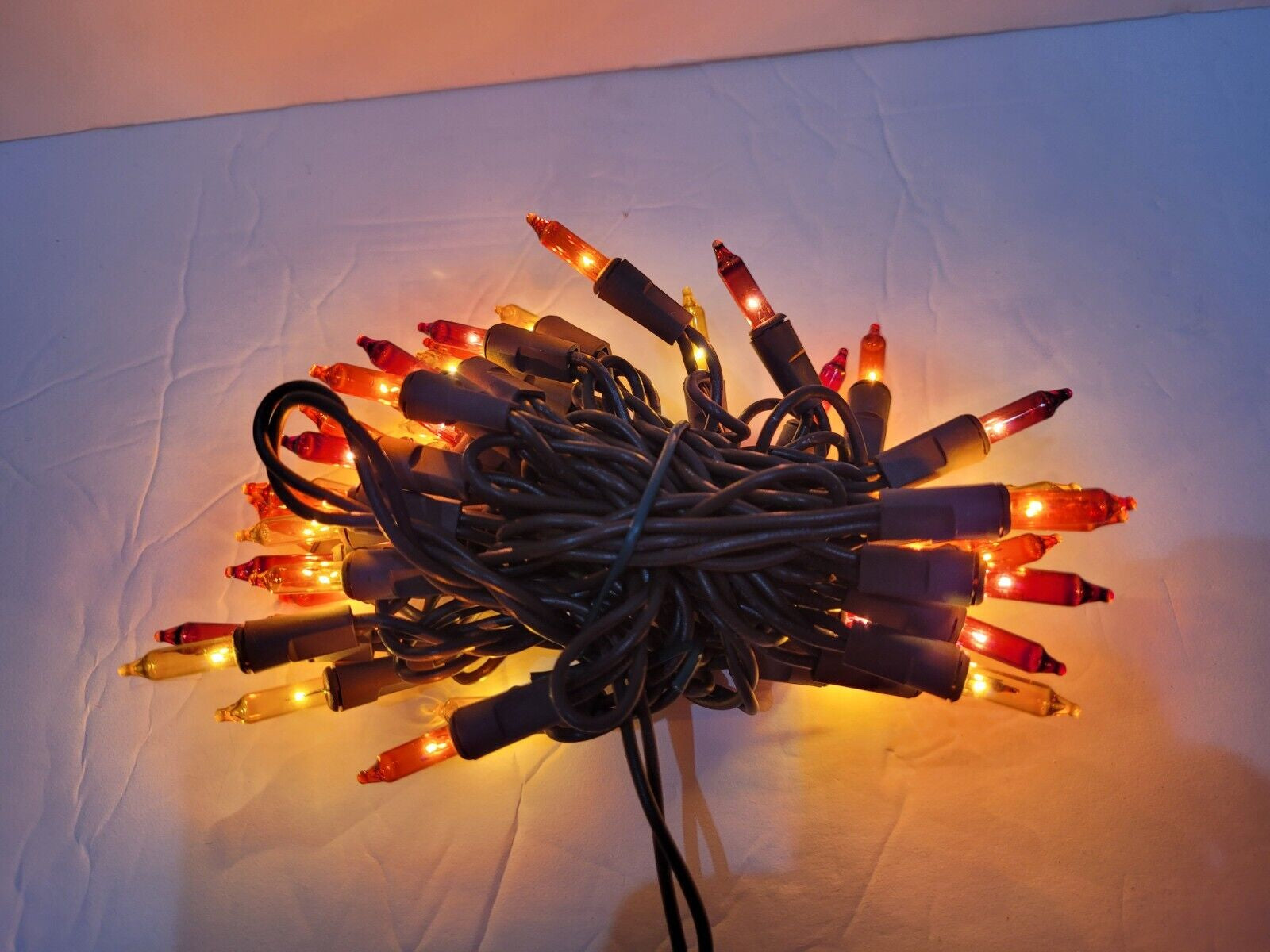 Thanksgiving Fall Harvest 50 String Lights Indoor/Outdoor Brown Yellow Orange