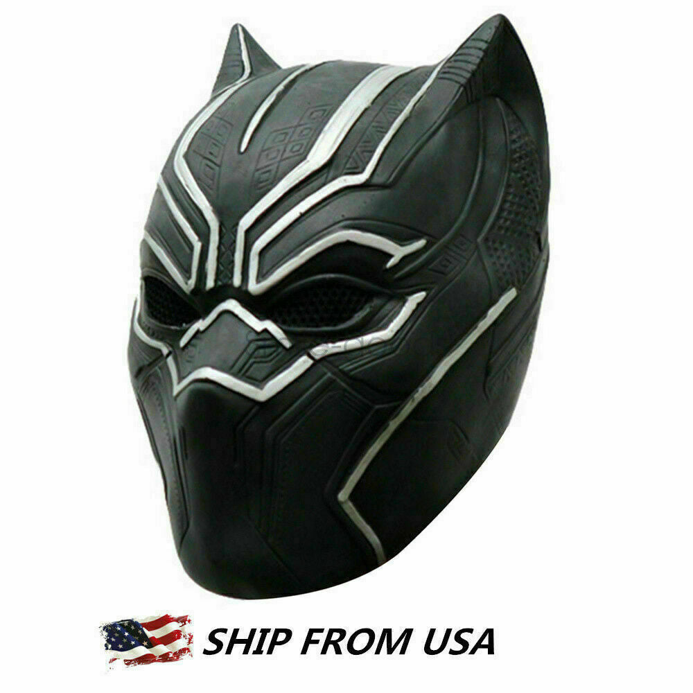 Black Panther Cosplay Mask Helmet Avengers Halloween Costume Props Adult Kids