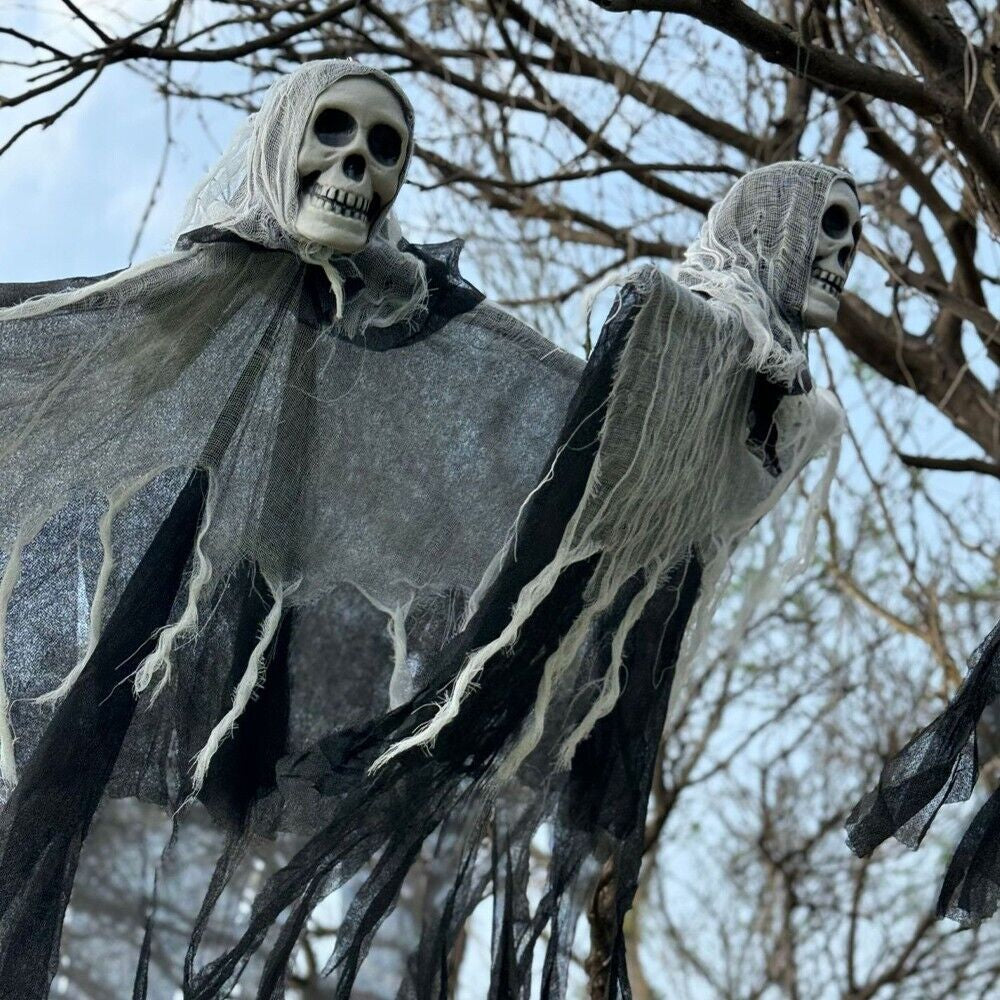 Halloween Haunted House Hanging Ghost W/ LED for Front Door Indoor/Outdoor Decor