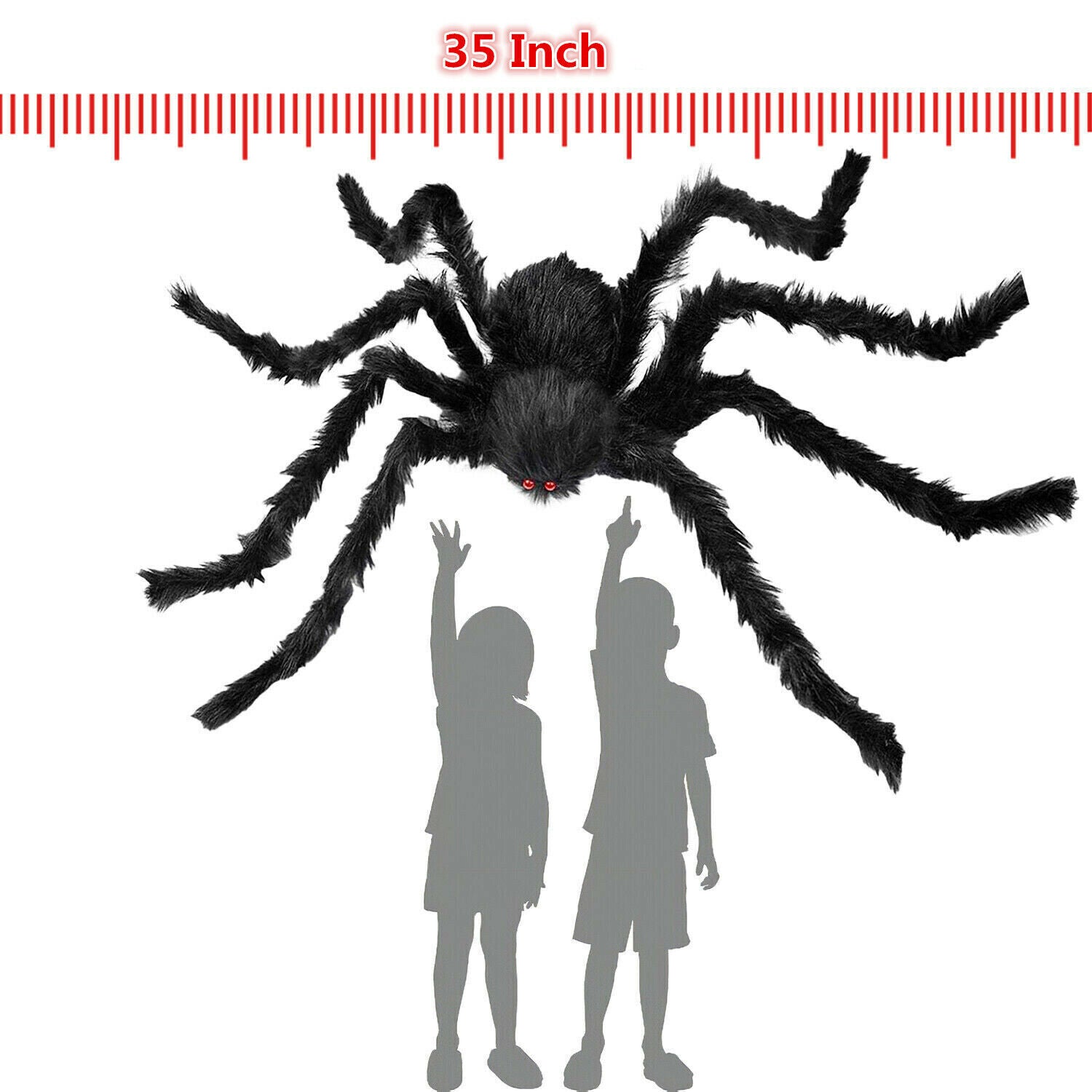 35" Spider Halloween Decor Haunted House Prop Indoor Outdoor Giant Scary Party