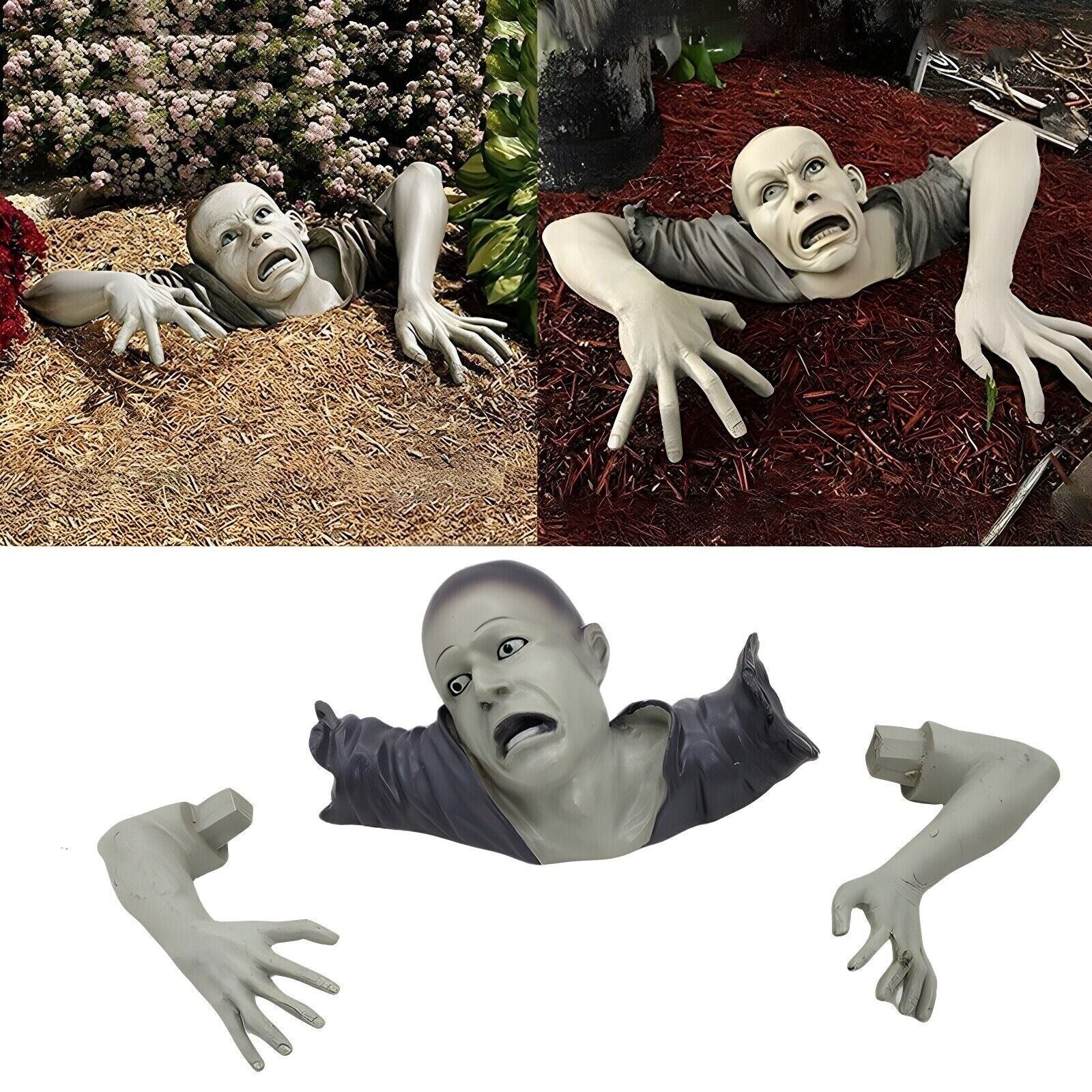 New Halloween Crawling Zombie Horror Props Outdoor Garden Statue Graveyard Decor