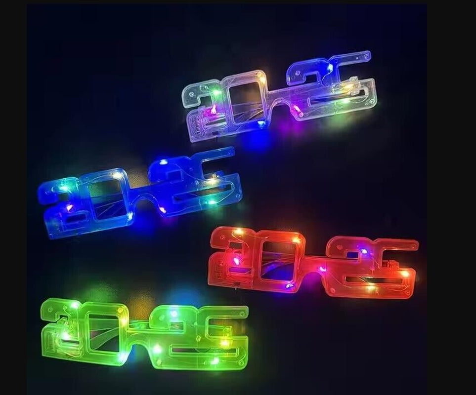 2025 New Years Glasses Light up Eve Party Favors Graduation Supplies Bulk of 6