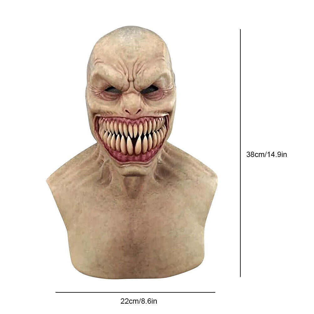 Halloween Devil Horror Mask Scary Full Head Mask Latex Cosplay Clown Face Cover