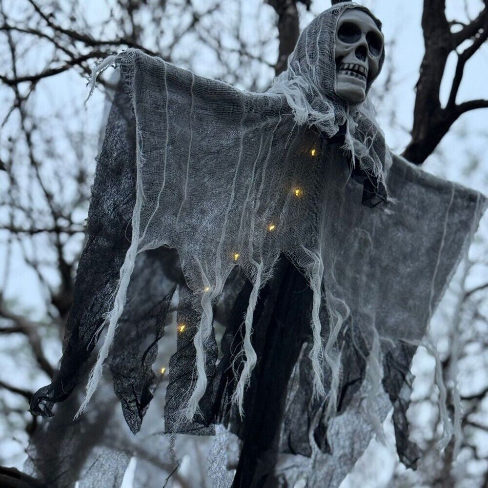 Halloween Haunted House Hanging Ghost W/ LED for Front Door Indoor/Outdoor Decor