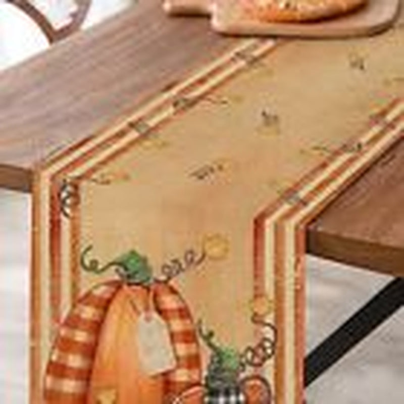 Orange Fall Table Runner, Autumn Thanksgiving Harvest Pumpkin Table Runners
