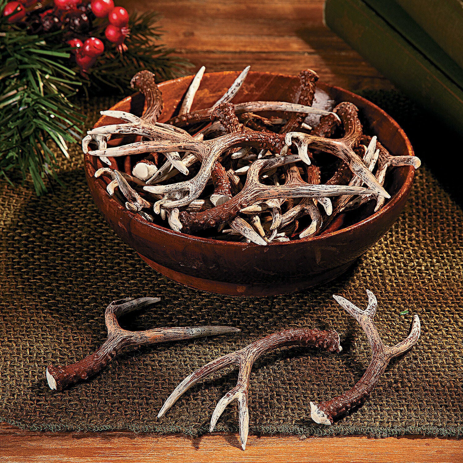 Antler Table Tossers, Rustic Home Decor, 12 Pieces, 4"