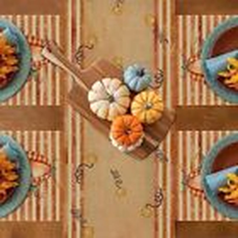Orange Fall Table Runner, Autumn Thanksgiving Harvest Pumpkin Table Runners