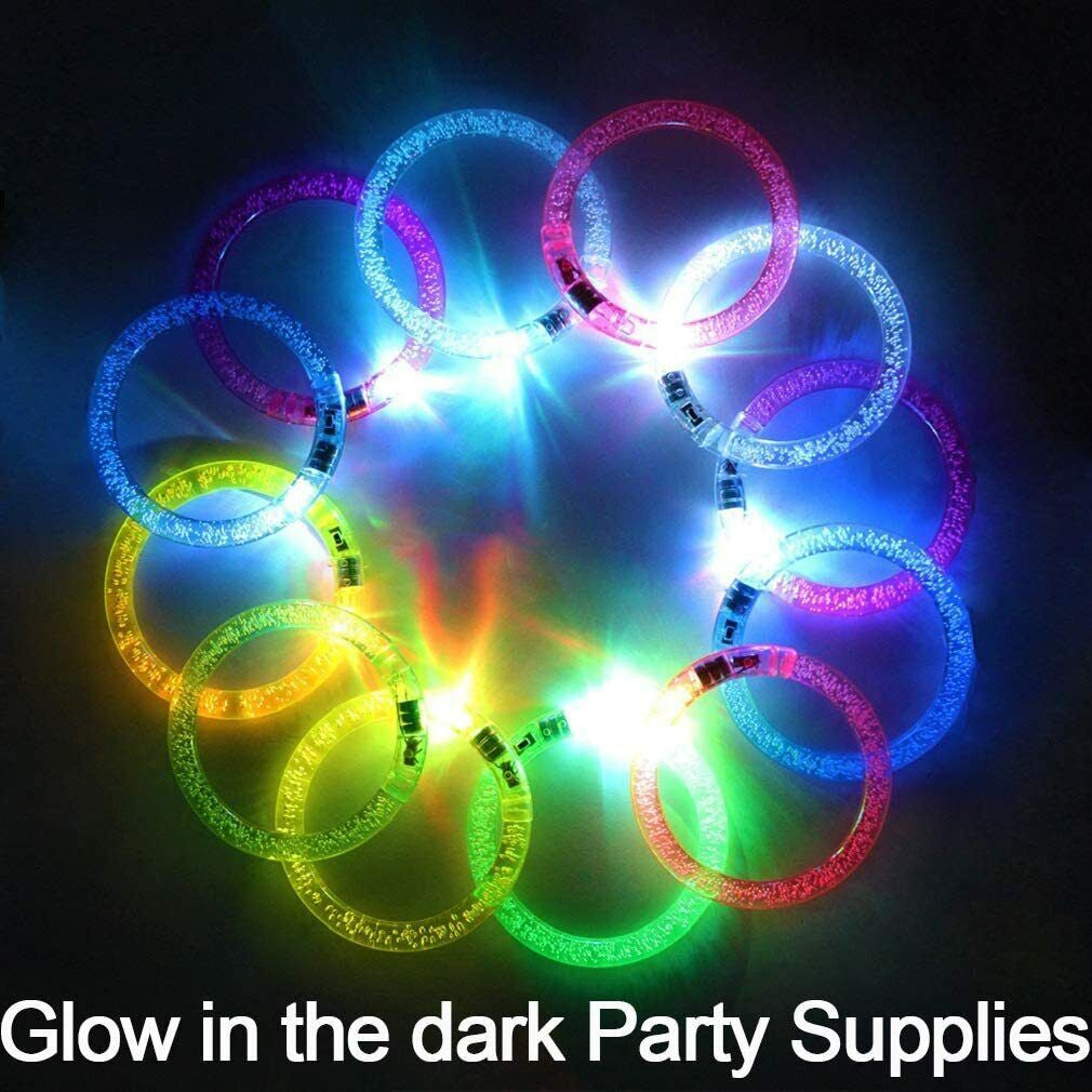 42 Pcs LED Bracelets 6 Colors Light up Glow in Dark Halloween Party Supplies