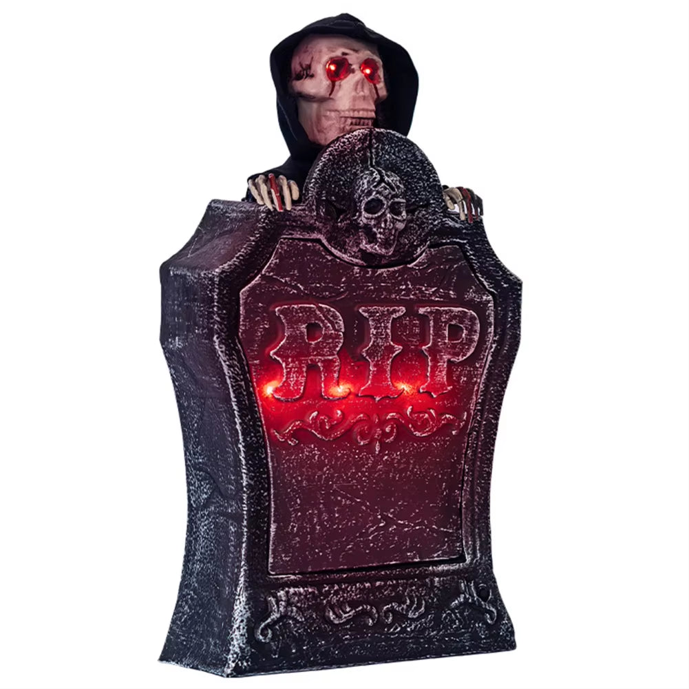 Halloween Decorations Halloween Animatronics Tombstones with Motion Sensor Creepy Voice Lights for Party Halloween Yards Decor