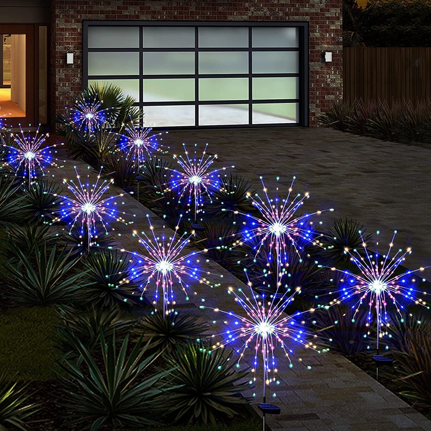 Solar Landscape Lights LED Solar Firework Light Fairy Garden Yard Outdoor Decor