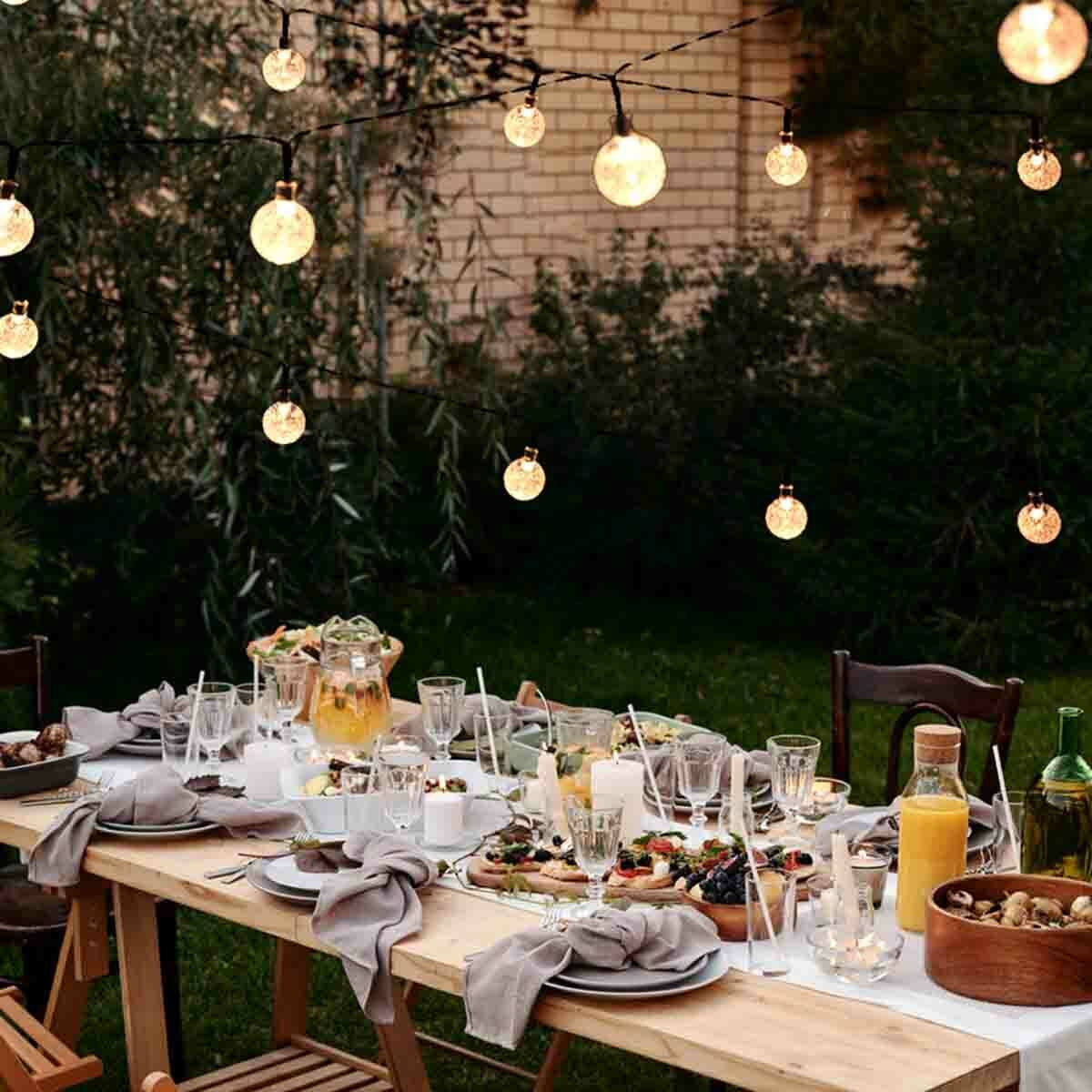 Solar 50 LED String Lights Patio Party Yard Garden Wedding Waterproof Outdoor
