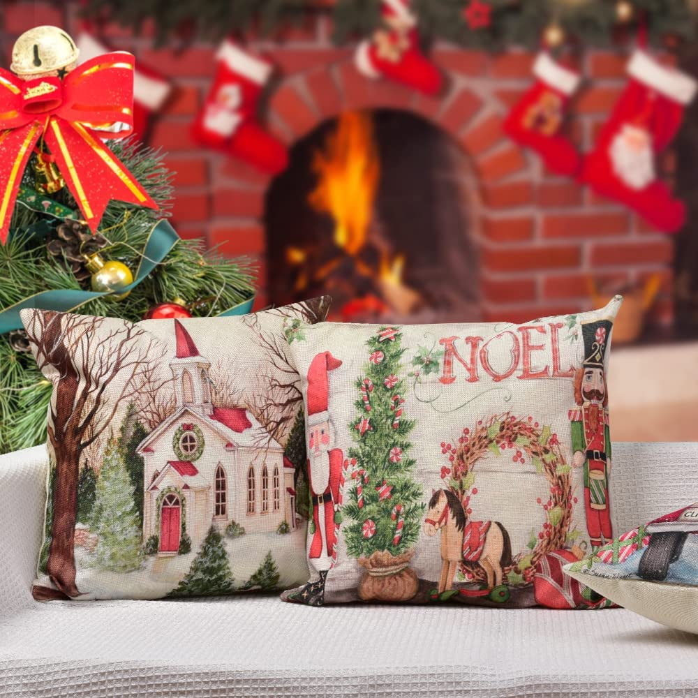 Christmas Decorations Christmas Pillow Covers 18 X 18 Inches Set of 4 -