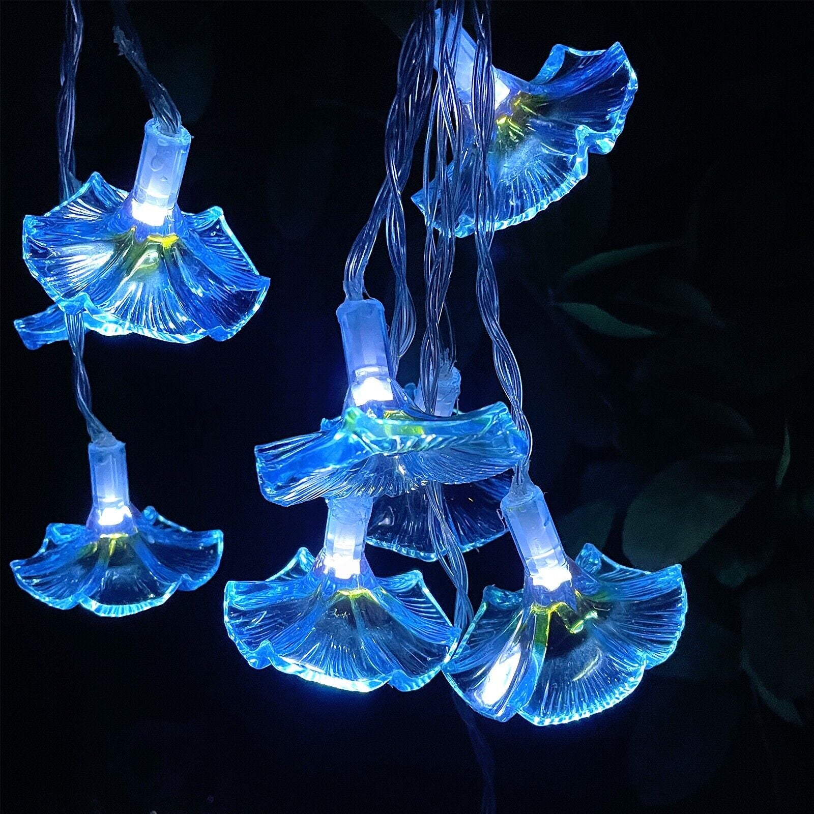 Solar LED Flower Fairy Garden Lights String Outdoor Fence Decor Waterproof