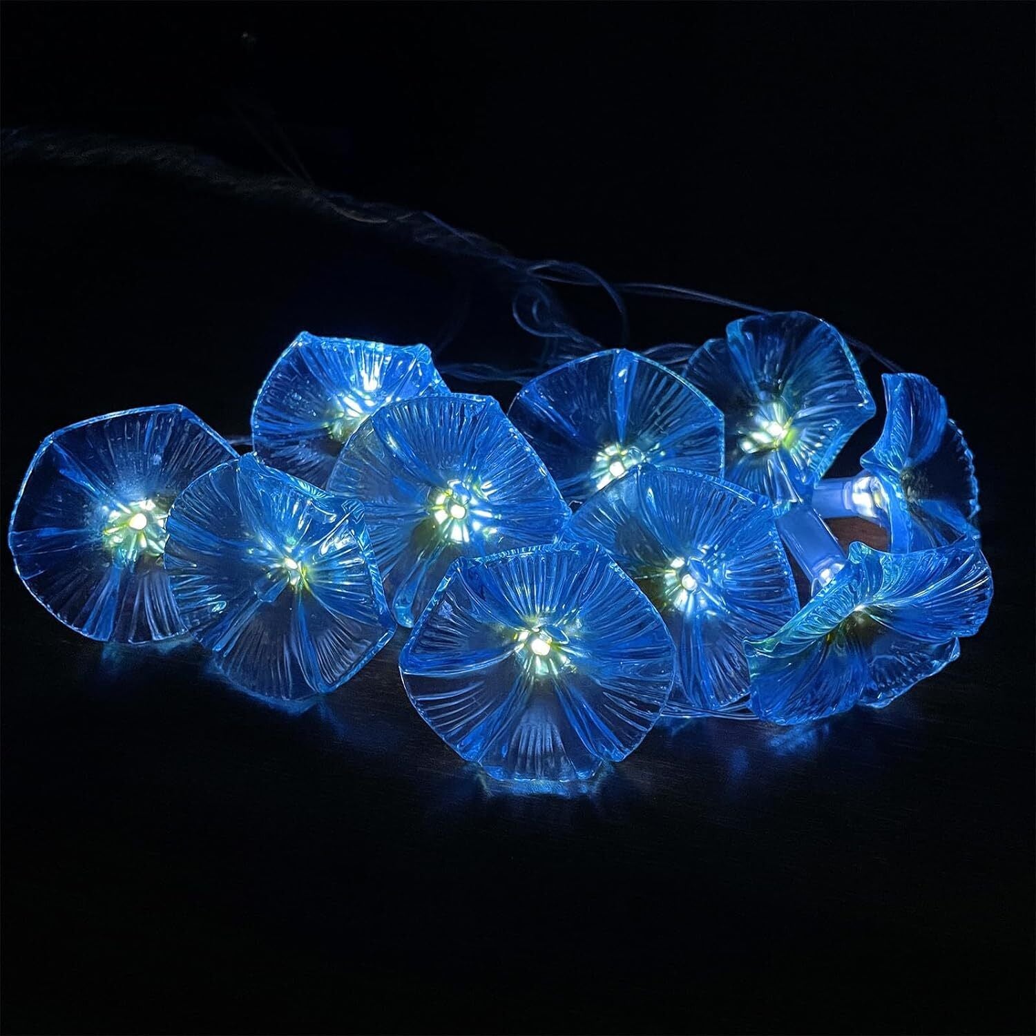 Solar LED Flower Fairy Garden Lights String Outdoor Fence Decor Waterproof