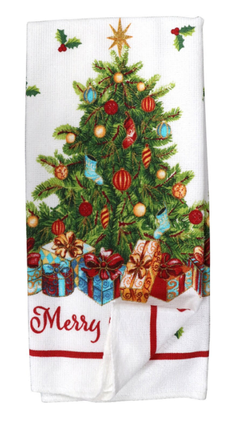 Festive Christmas Tree Kitchen Towel 2 Pack Hand Dish Drying FREE SHIPPING