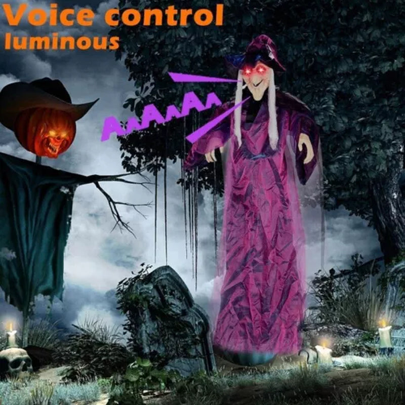 HALLOWEEN Life Size Talking Witch Animated Spooky Animatronic Witch Scary Decors