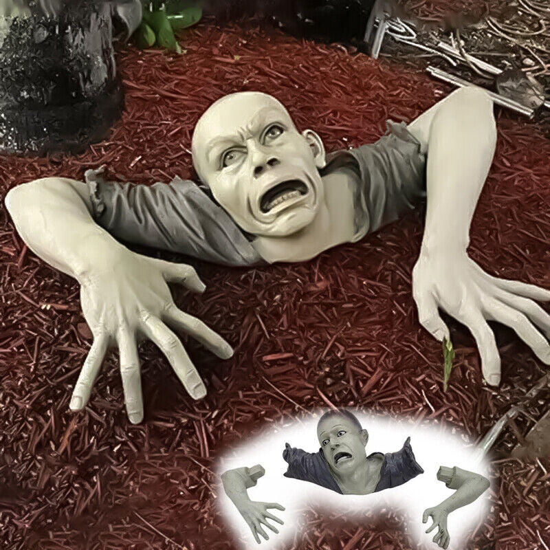 New Halloween Crawling Zombie Horror Props Outdoor Garden Statue Graveyard Decor