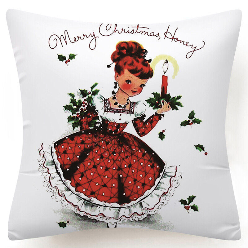 Throw PILLOW COVER Christmas Gift Decorative Xmas Two-Sided Cushion Cases 18X18"