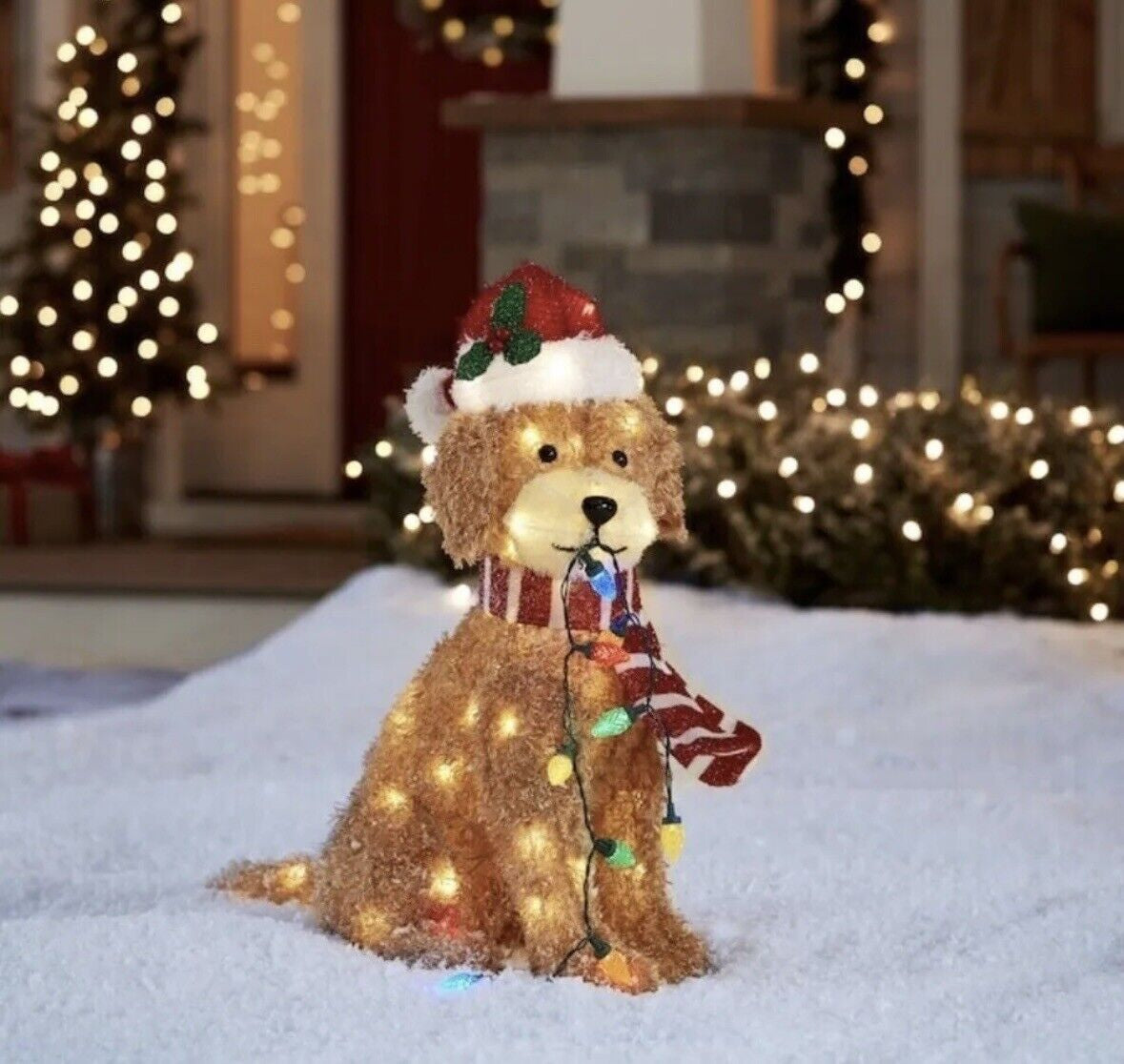 Holiday Living 27” LED Goldendoodle Fluffy Doodle Christmas Decor 3723791