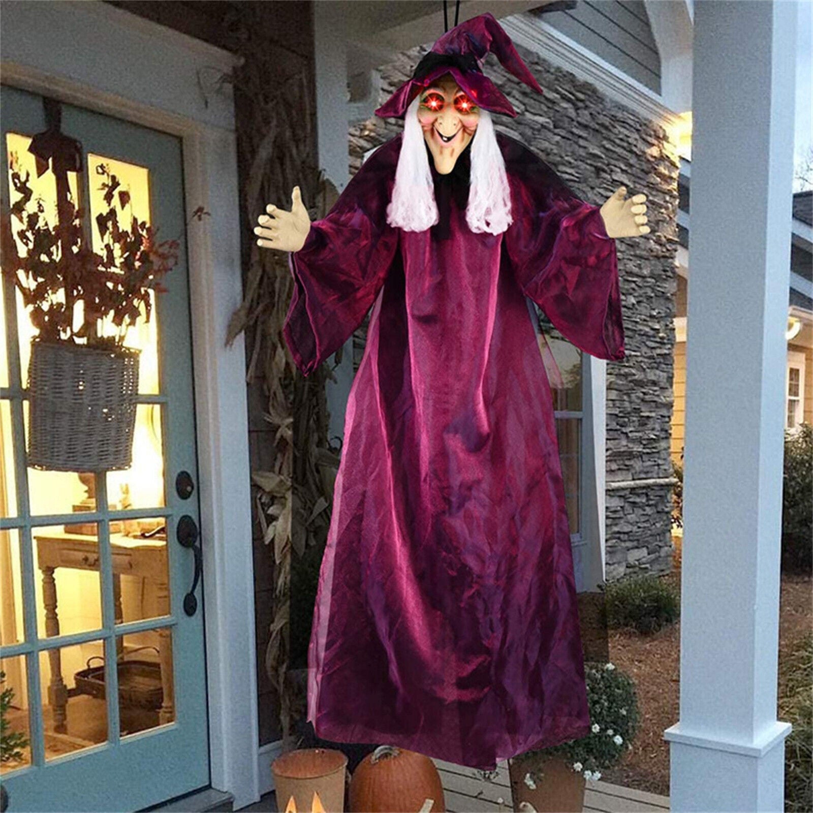 HALLOWEEN Life Size Talking Witch Animated Spooky Animatronic Witch Scary Decors