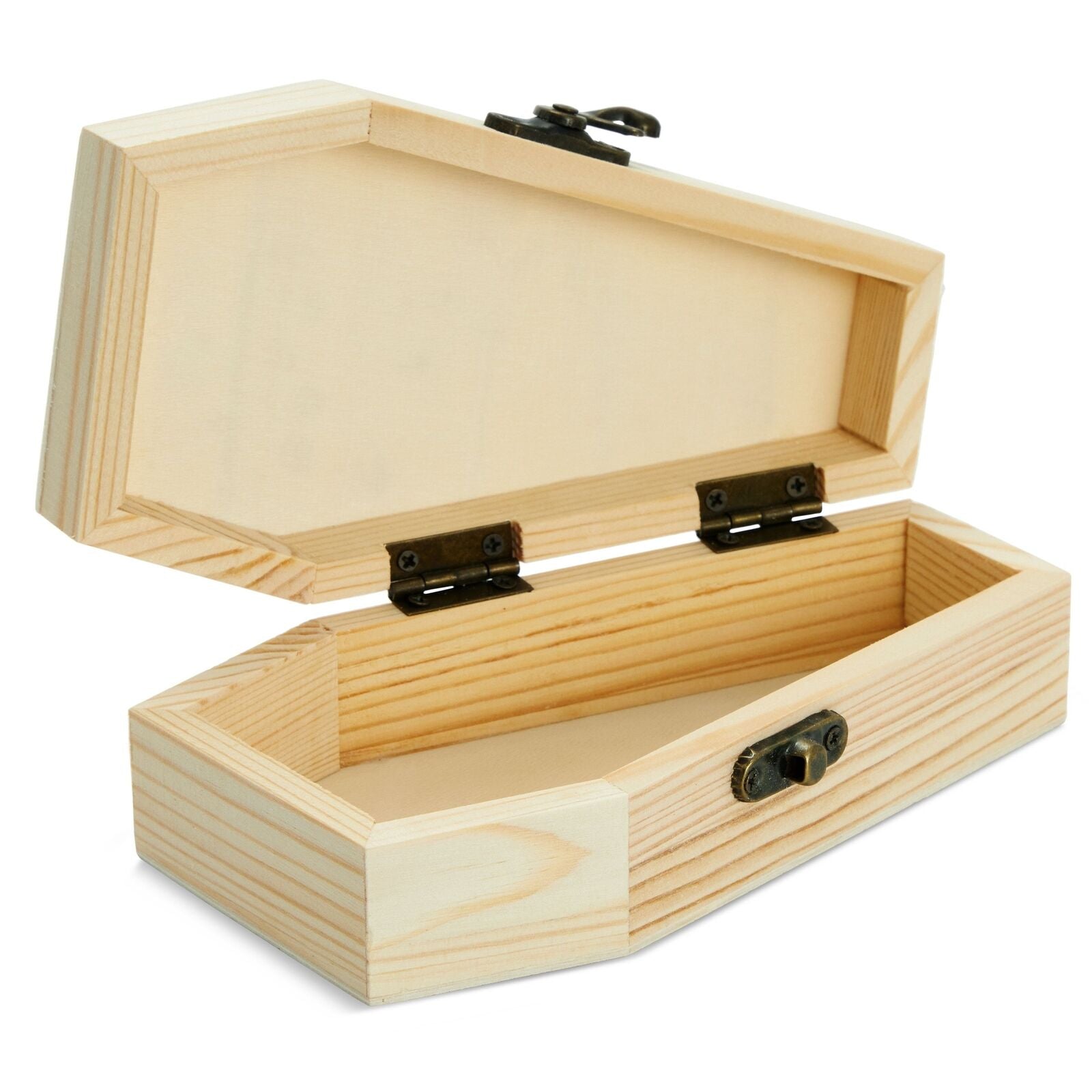 6 Pack Unfinished Halloween Coffin Box with Hinged Lids for Crafts 6 X 4 X 2 In