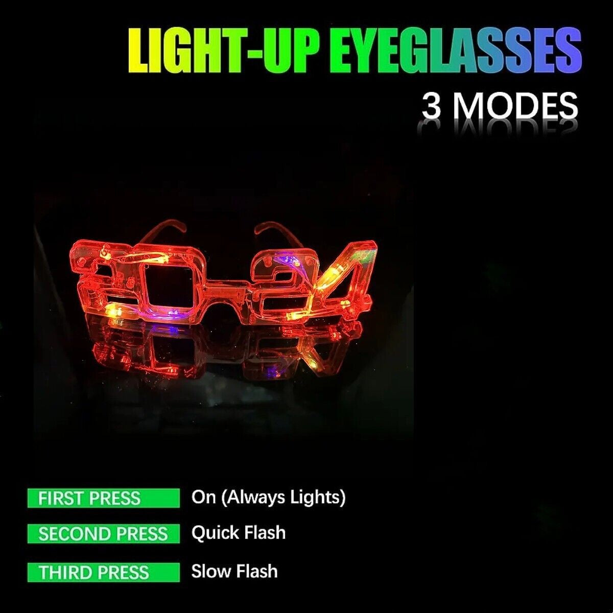 2025 New Years Glasses Light up Eve Party Favors Graduation Supplies Bulk of 6