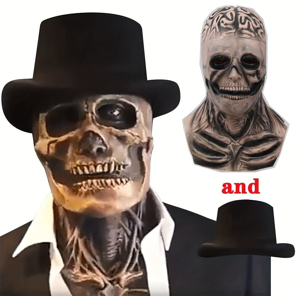 Halloween Skeleton Scary Mask Skull Full Head Cosplay Costume Horror Prop & Hat