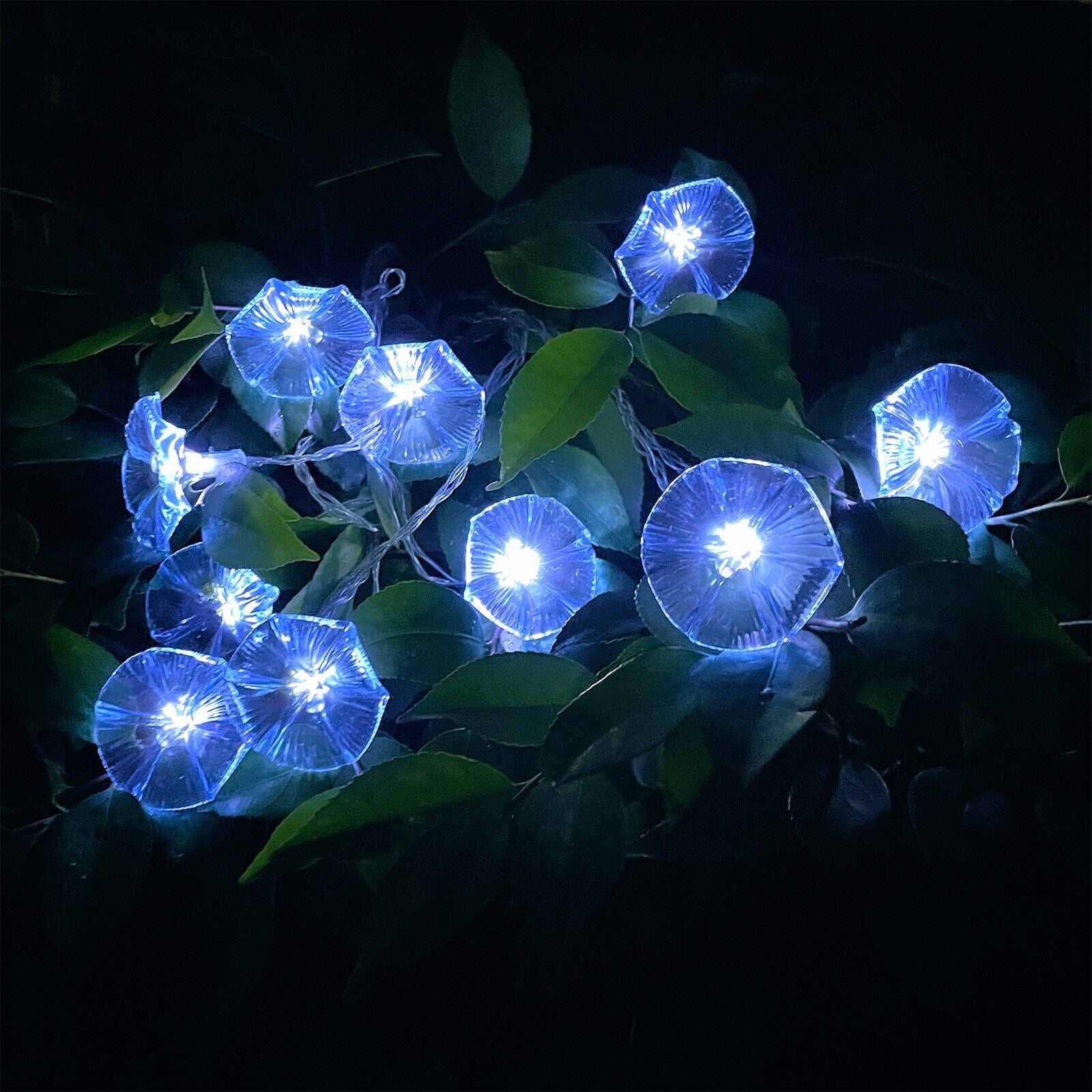 Solar LED Flower Fairy Garden Lights String Outdoor Fence Decor Waterproof