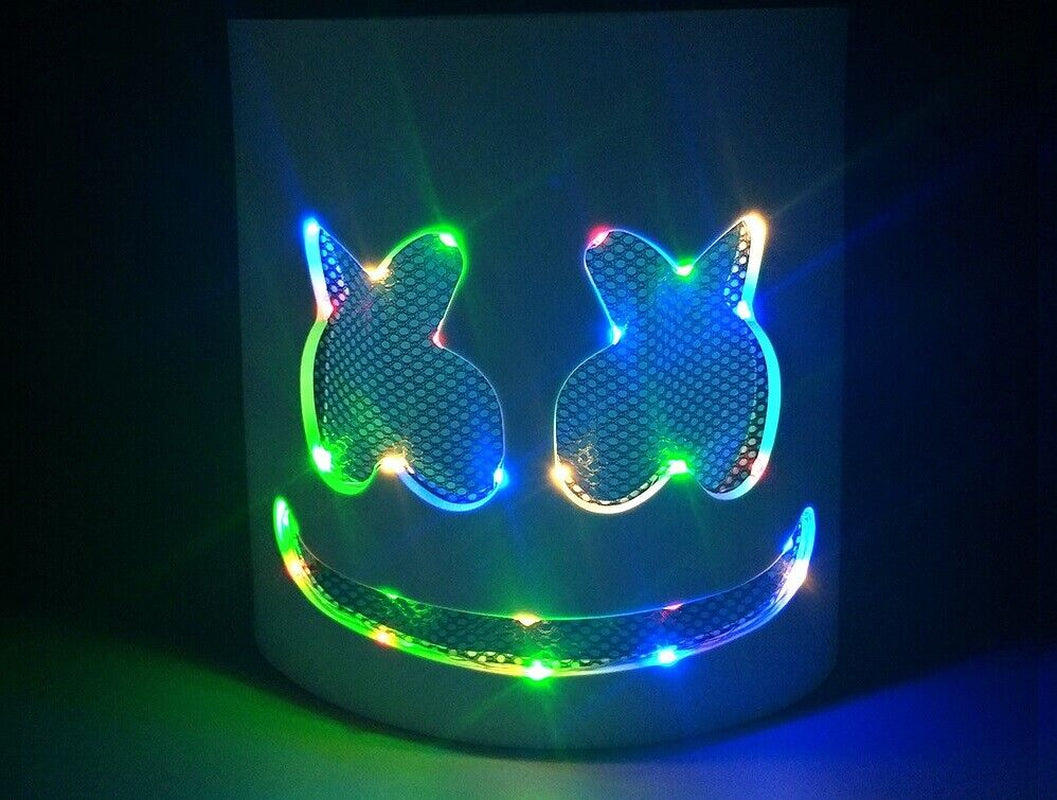 DJ Marshmello Smile Rainbow LED Mask EVA Foam Helmet EDC Halloween Costume Party