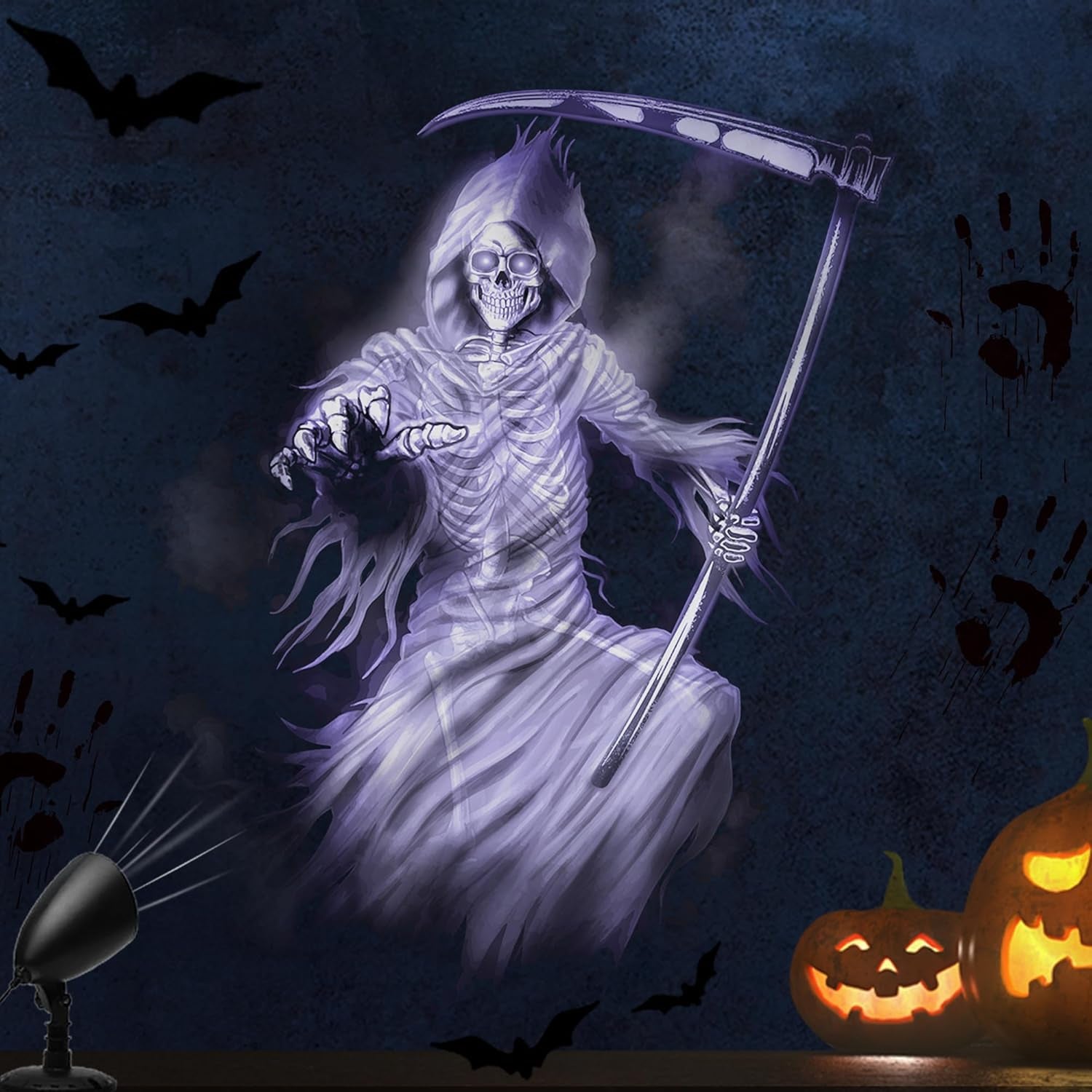 3D REAPER Halloween Projector Lights Outdoor Indoor Spooky Halloween Decoration
