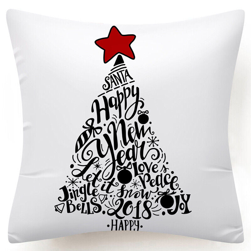 Throw PILLOW COVER Christmas Gift Decorative Xmas Two-Sided Cushion Cases 18X18"