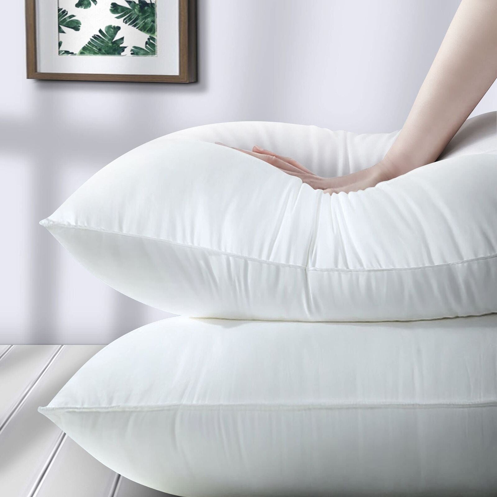 Pack of 4 18X18In Bedding Throw Pillows Insert Ultra Soft Bed & Couch Sofa Decor