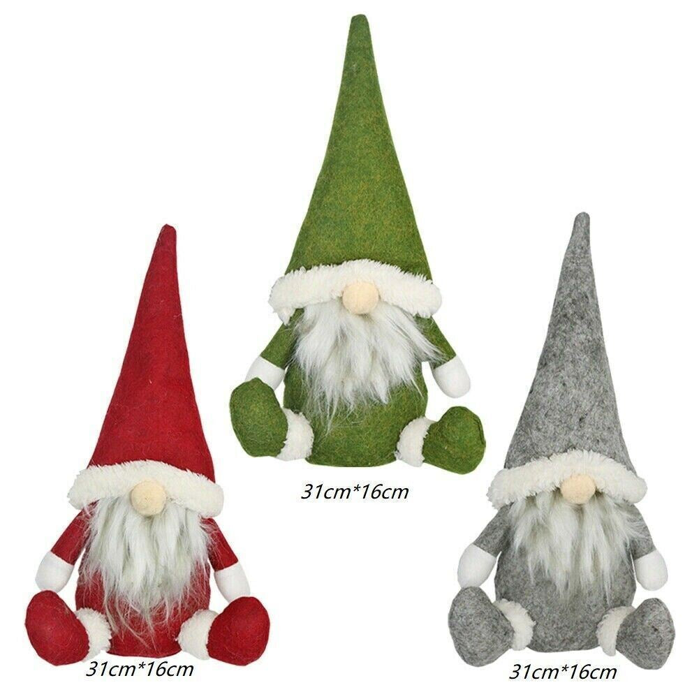 3Pcs Christmas Faceless Gnome Santa Plush Dolls Xmas Ornament Toy Table Decor US