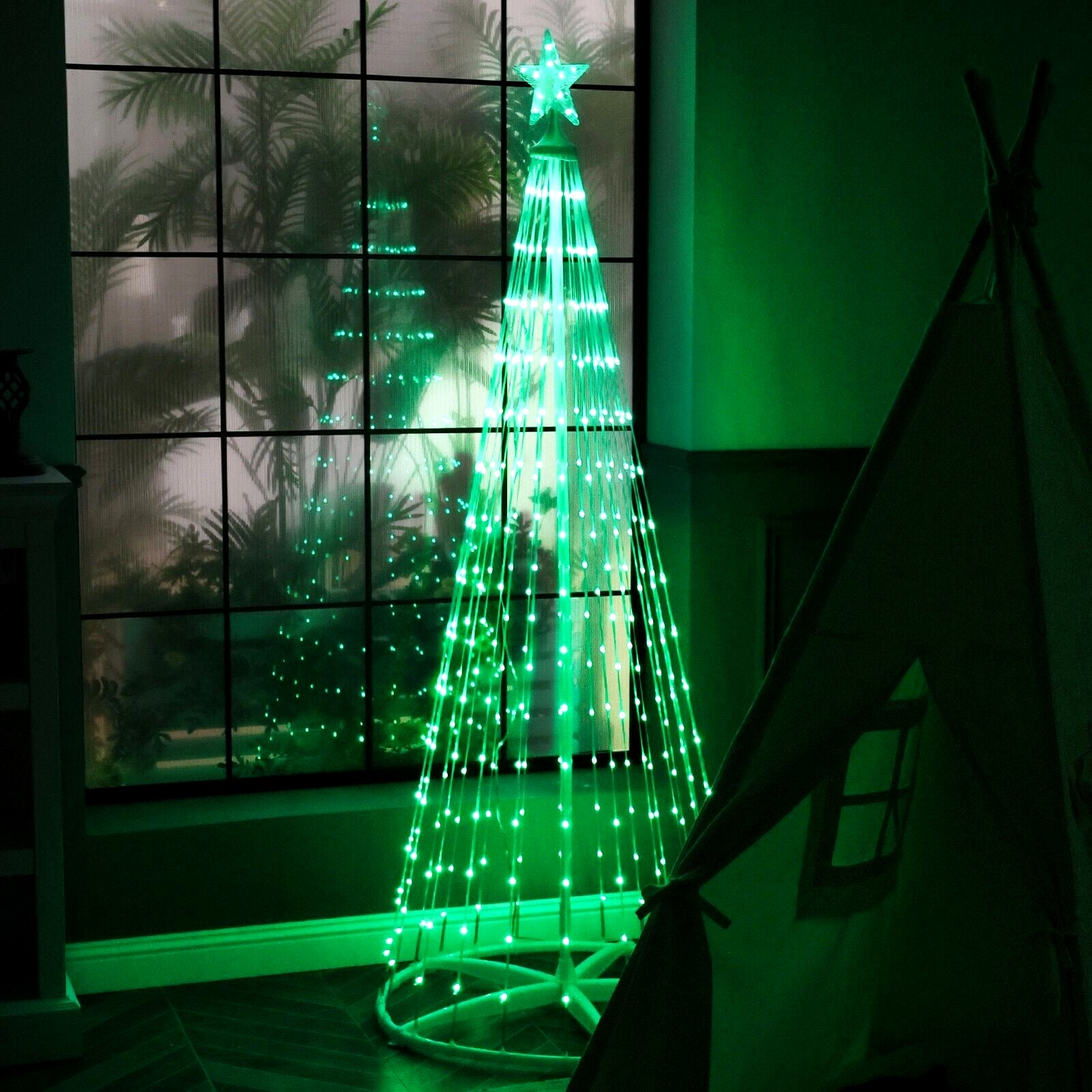 370 LED Lights Show Christmas Tree Cone Outdoor Xmas Home Yard Decor Multicloor