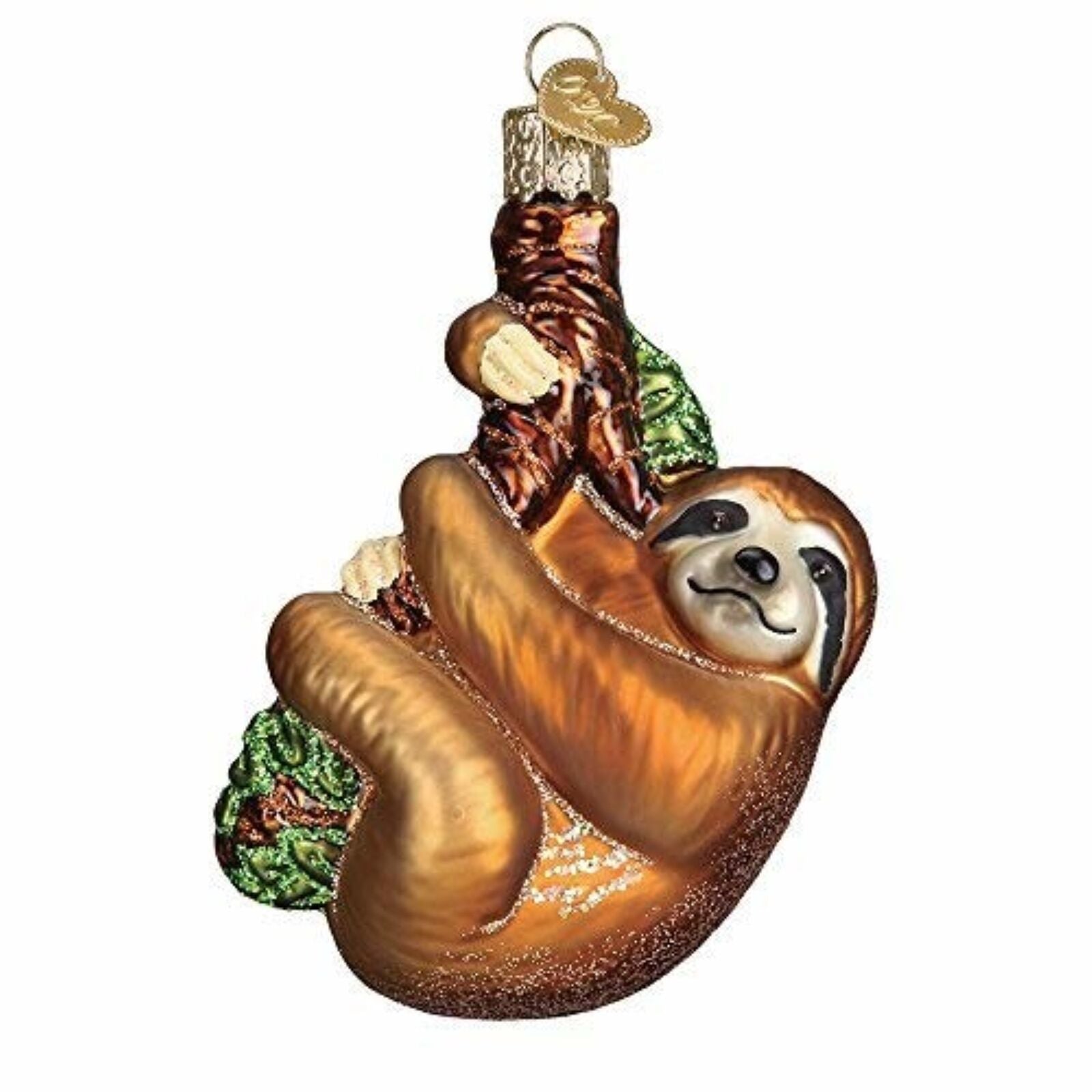 Old World Christmas Glass Blown Christmas Ornament, Sloth (With OWC Gift Box)