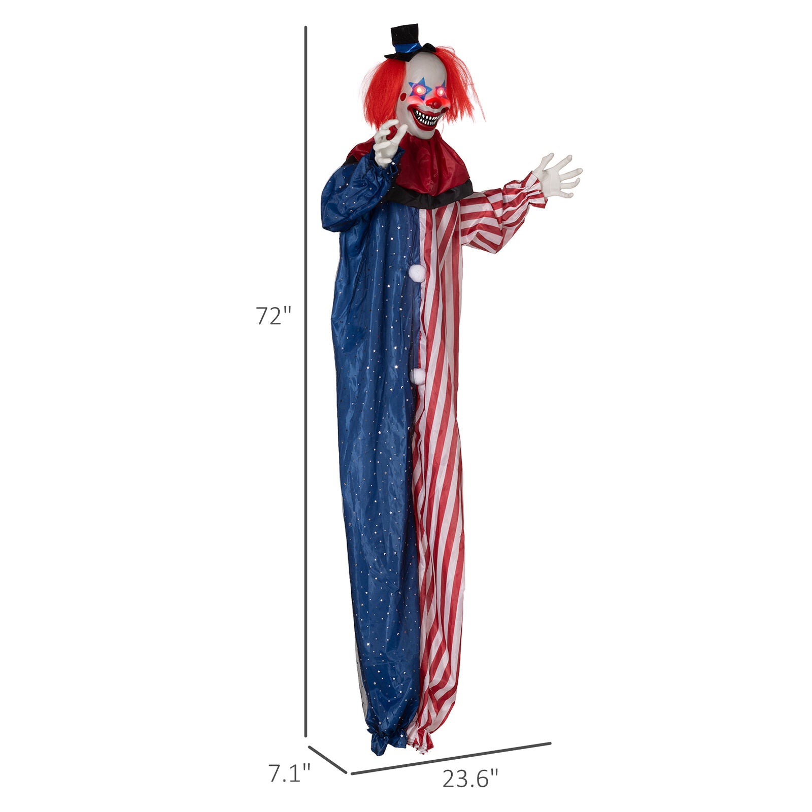 Hanging Clown Halloween Animatronic, Sound Activated for Party