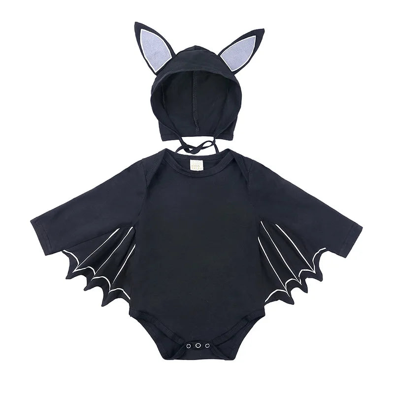Halloween Baby Costume Pumpkin Head Skull Bones Infant Costume Bat Romper Baby Jumpsuit Suit 2Pcs Clothes Newborn Jumpsuit 0-24M