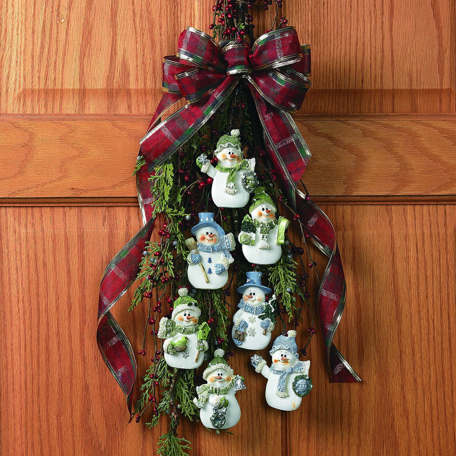 Blue Snowman Christmas Ornaments, Home Decor, 12 Pieces