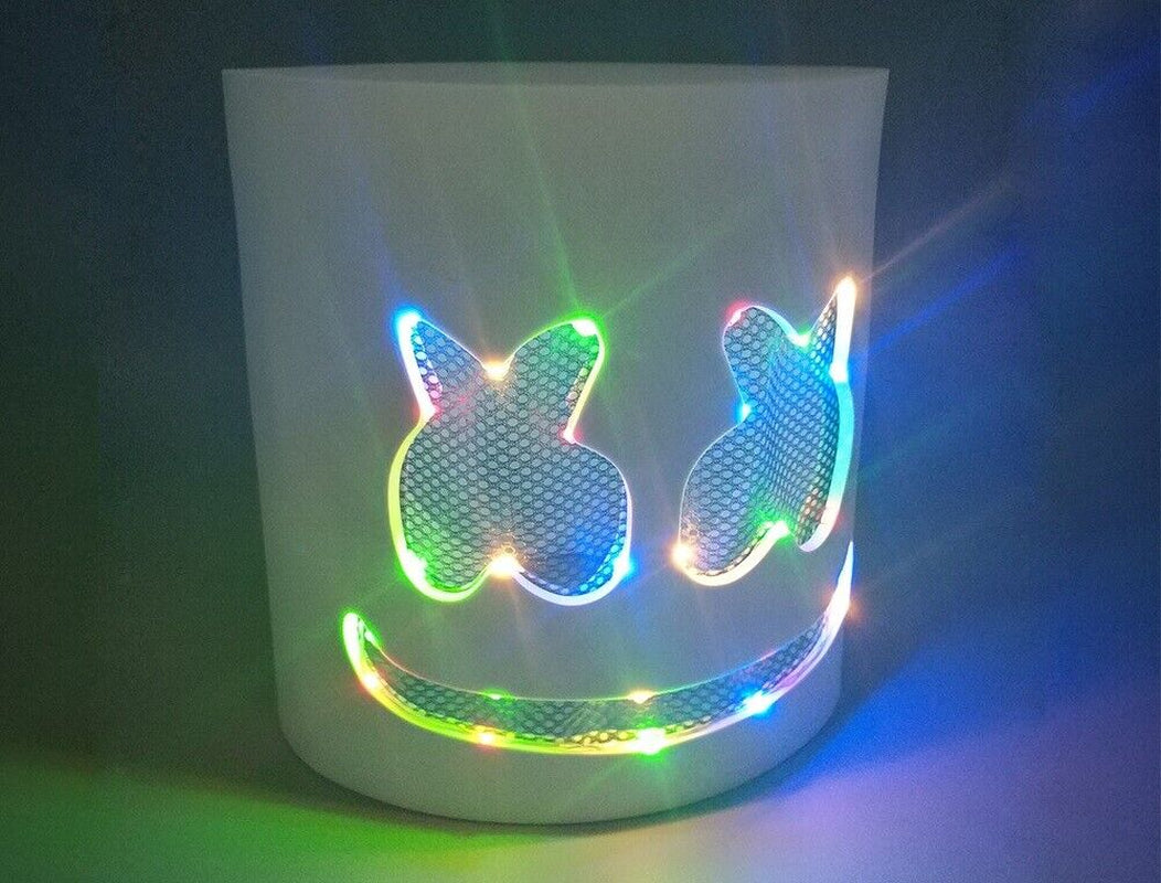 DJ Marshmello Smile Rainbow LED Mask EVA Foam Helmet EDC Halloween Costume Party