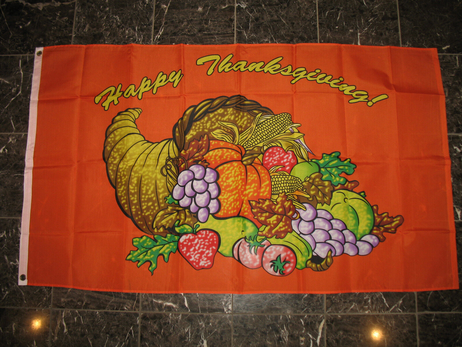 3X5 HAPPY THANKSGIVING FLAG CORNUCOPIA HOLIDAY FESTIVE OUTDOOR BANNER HUGE 3'X5'